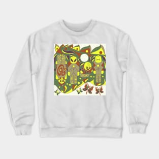 brick game in ecopop floral atlante wallpaper Crewneck Sweatshirt